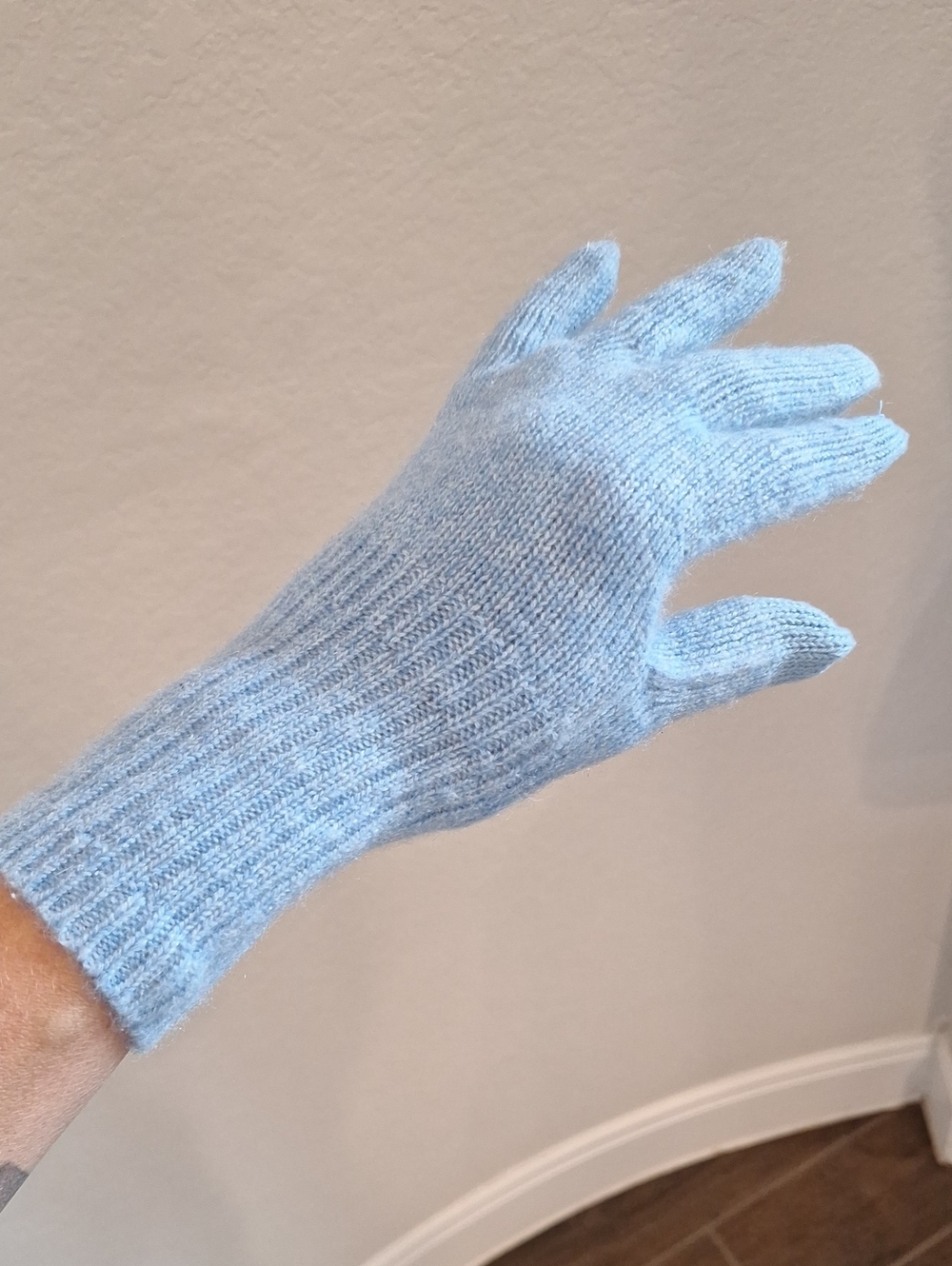 Nordstrom Cashmere Gloves Light Blue Heather
